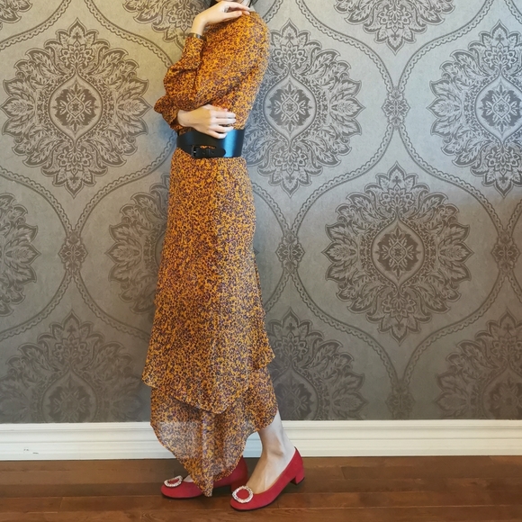 100% silk dress with floral print - Picture 2 of 7